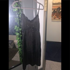 Black Satin/Lace Dress